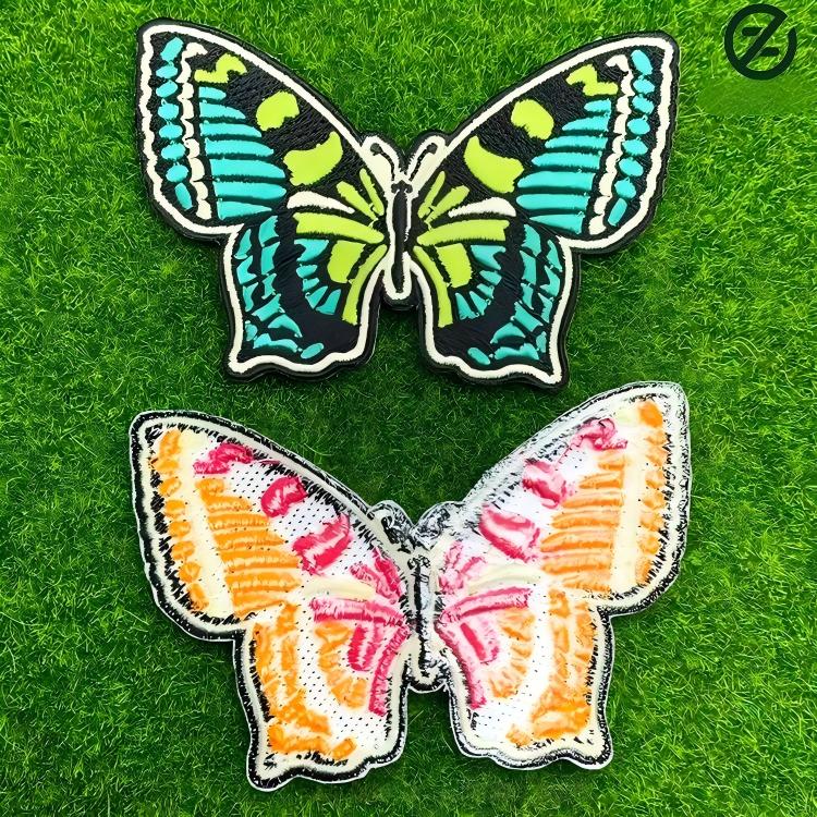Colorful butterfly embroidery patches with iron-on backing