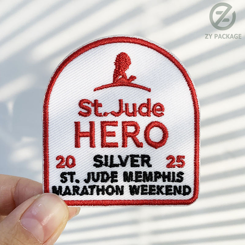 Wholesale embroidery patches with round logo design